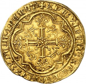 Akwitania, Edward IV, Czarny Książę (1362-1372). Złoty Lampart ND (1350), Bordeaux.