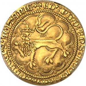 Aquitania, Edoardo IV, il Principe Nero (1362-1372). Coniazione moderna del Leopardo d'oro del Principe Nero, Duca d'Aquitania [1350] (1972 circa), Monnaie de Paris per NI (Numismatique Internationale).