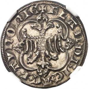 Flandre (comté de), Marguerite de Constantinople (1244-1280). Petit gros ou double esterlin à l’aigle ND (après 1275), Alost.