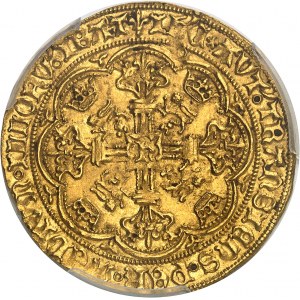 Henryk VI z Anglii (1422-1453). Szlachetne złoto, 1. emisja z pierścieniem ND (1422-1430), Londyn.