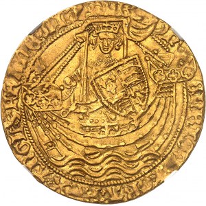 Henry VI of England (1422-1453). Gold Noble, 1st issue with ND ringlet (1422-1430), London.
