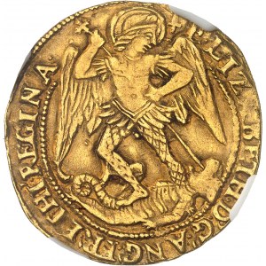 Elisabetta I (1558-1603). Angelo d'oro, 5° emissione ND (1582), Londra.