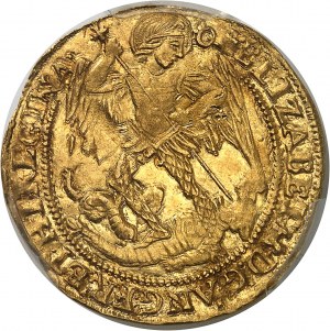 Elisabetta I (1558-1603). Angelo d'oro, 6° emissione ND (1595-1598), Londra.
