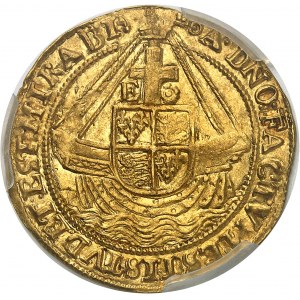 Elisabetta I (1558-1603). Angelo d'oro, 6° emissione ND (1595-1598), Londra.