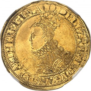 Elisabetta I (1558-1603). Mezza sterlina, sesta emissione, con piccolo busto ND (1594-1596), Londra.