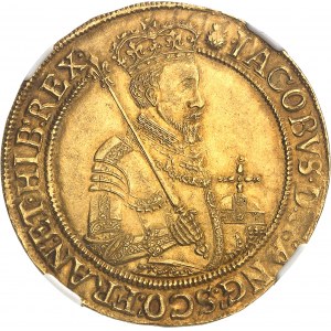 Jakub I (1603-1625). Suweren lub 20 szylingów w złocie, 1. popiersie, 1. emisja ND (1603-1604), Londyn.