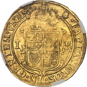 James I (1603-1625). Unit of gold worth 20 shillings, 4th ND bust (1606-1607), London.