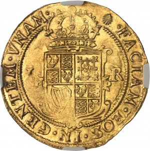 James I (1603-1625). Unit of gold worth 20 shillings, 4th ND bust (1606-1607), London.