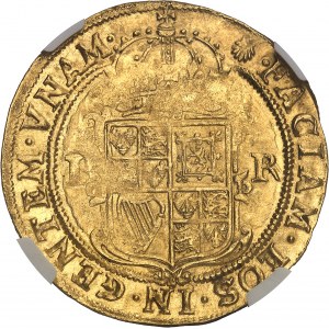 Jacques Ier (1603-1625). Unité d’or valant 20 shillings, 4e buste ND (1606-1607), Londres.