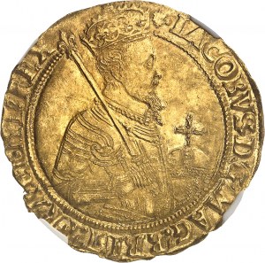 Jakub I (1603-1625). Jednostka złota o wartości 20 szylingów, 4. popiersie ND (1607), Londyn.