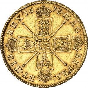 Carlo II (1660-1685). 5 ghinee 1678/7, Londra.