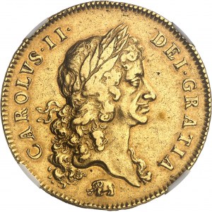 Karel II (1660-1685). 5 guineí se slonem 1668, Londýn.