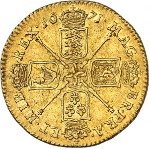 Karel II (1660-1685). Guinea, 3. poprsí 1671, Londýn.