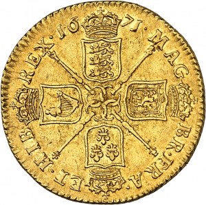 Karol II (1660-1685). Gwinea, 3 popiersie 1671, Londyn.