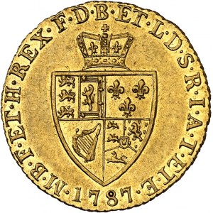 Georges III (1760-1820). Demi-guinée, 5e tête 1787, Londres.