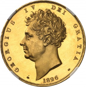Georg IV (1820-1830). 5 Pfund (5 pounds), Gebräunter Zuschnitt (PROOF) 1826, London.