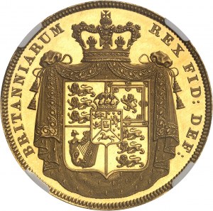 Jerzy IV (1820-1830). 5 funtów, oksydowany flan (PROOF) 1826, Londyn.