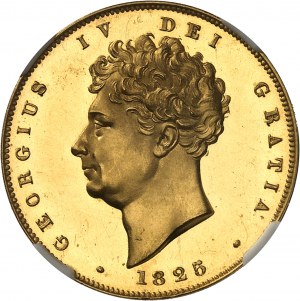 Georg IV (1820-1830). Aufsatz von 2 Sovereigns (2 Pounds) mit glattem Rand, Gebräunter Rand (PROOF) 1825, London.