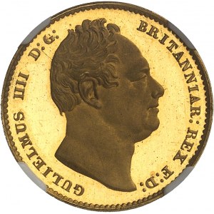 Vilém IV (1830-1837). Panovník, 2. poprsí, leštěný flan (PROOF) 1831, Londýn.