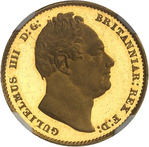 Vilém IV (1830-1837). Panovník, 2. poprsí, leštěný flan (PROOF) 1831, Londýn.