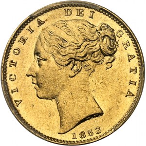 Victoria (1837-1901). Sovereign, WW-Signatur in Relief 1853, London.