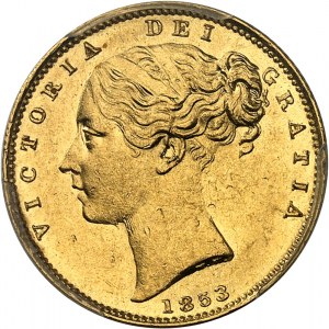 Victoria (1837-1901). Sovereign, WW-Signatur in Relief 1853, London.