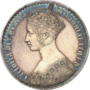 Viktorie (1837-1901). Koruna nebo gotická koruna, leštěný flanel (PROOF) 1847, Londýn.