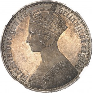 Viktorie (1837-1901). Koruna nebo gotická koruna, leštěný flanel (PROOF) 1847, Londýn.