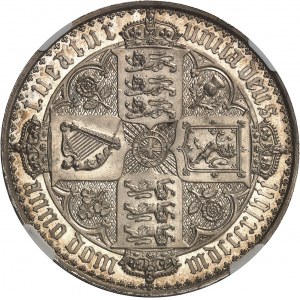 Victoria (1837-1901). Crown or Gothic crown, Burnished custard (PROOF) 1847, London.