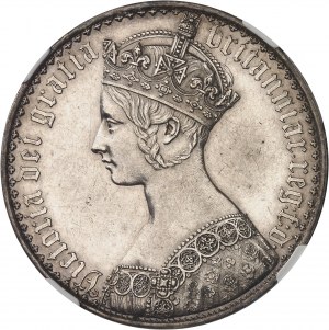 Victoria (1837-1901). Crown oder Gotische Krone, Gebrannter Rohling (PROOF) 1847, London.