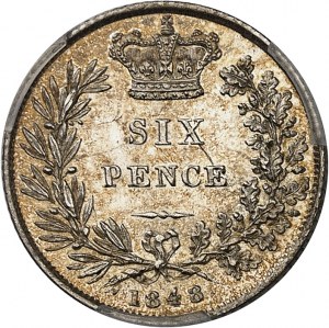 Victoria (1837-1901). 6 Pence 1848/6, London.