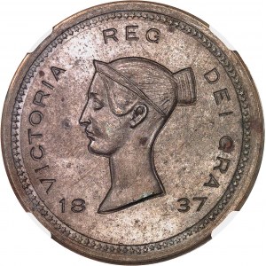 Victoria (1837-1901). Prüfung der Krone (crown) von Bonomi, Bronze, mit nicht fertiggestellten Ecken und glattem Rand 1837 [1893], London (Pinches).