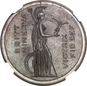 Victoria (1837-1901). Essai de la couronne (crown) par Bonomi, en bronze, coins non terminés et tranche lisse 1837 [1893], Londres (Pinches).