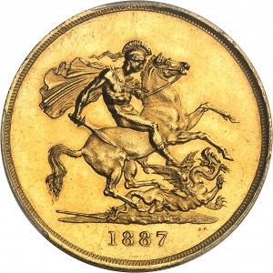 Victoria (1837-1901). 5 pounds, Queen's Jubilee 1887, London.