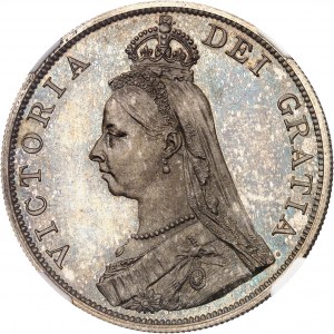 Victoria (1837-1901). Double florin (4 shillings), jubilé de la Reine, Flan bruni (PROOF) 1887, Londres.