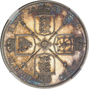 Victoria (1837-1901). Double florin (4 shillings), Queen's jubilee, Burnished flan (PROOF) 1887, London.