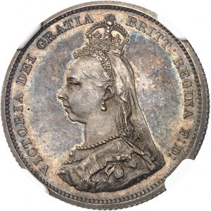 Victoria (1837-1901). Shilling, Queen's Jubilee, Gebrannter Rohling (PROOF) 1887, London.