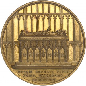 Viktória (1837-1901). Zlatá medaila, kráľovnina cena Winchester College, autor Benjamin Wyon, s prívlastkom Lionel Pigot Johnson 1885, Londýn.