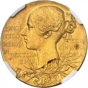 Wiktoria (1837-1901). Złoty Medal, Diamentowy Jubileusz Królowej, autorstwa G. W. de Saulles według T. Brock 1897, Londyn.