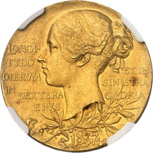 Victoria (1837-1901). Gold Medal, Queen's Diamond Jubilee, by G. W. de Saulles after T. Brock. Brock 1897, London.