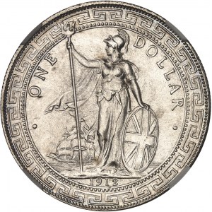 Hong-Kong, Singapour et Malaisie (Straits Settlements). Trade Dollar 1912, Bombay.