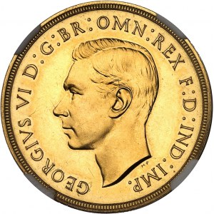 Georges VI (1936-1952). 2 livres (2 pounds), Flan bruni (PROOF) 1937, Londres.