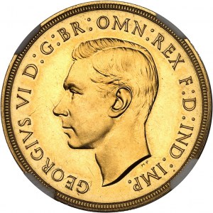 Giorgio VI (1936-1952). 2 sterline, smeriglio brunito (PROVA) 1937, Londra.