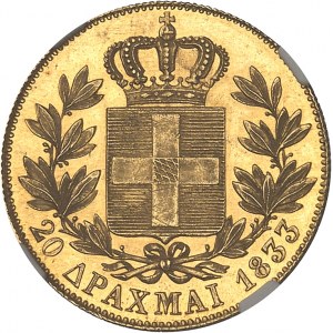 Ottone I (1832-1862). 20 dracme 1833, Monaco.
