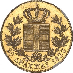 Ottone I (1832-1862). 20 dracme 1833, Monaco.