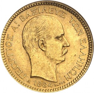 Jiří I. (1863-1913). 20 drachem zlata 1884, A, Paříž.