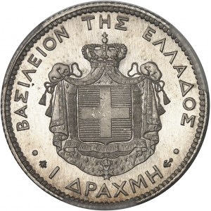Juraj I. (1863-1913). 1 drachma, leštený flan (PROOF) 1873, A, Paríž.