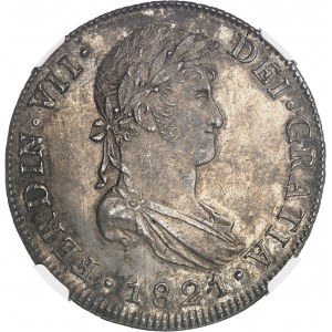 Ferdynand VII (1808-1833). 8 reali 1821 M, NG, Gwatemala.
