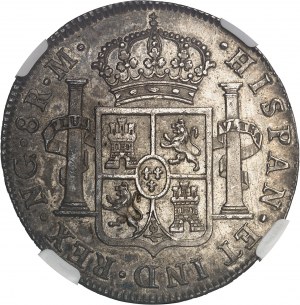 Ferdinando VII (1808-1833). 8 real 1821 M, NG, Guatemala.