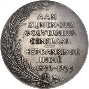 Wilhelmine (1890-1948). Medaila, Jonkheer Carel Herman Aart van der Wyck, generálny guvernér, od J.-C. Chaplaina 1899, Paríž.